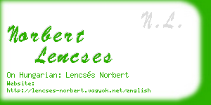 norbert lencses business card