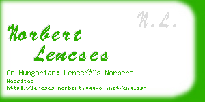 norbert lencses business card